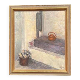 Original Swedish Oil on Panel – “Oven in the Studio” by Hanne Jönsson