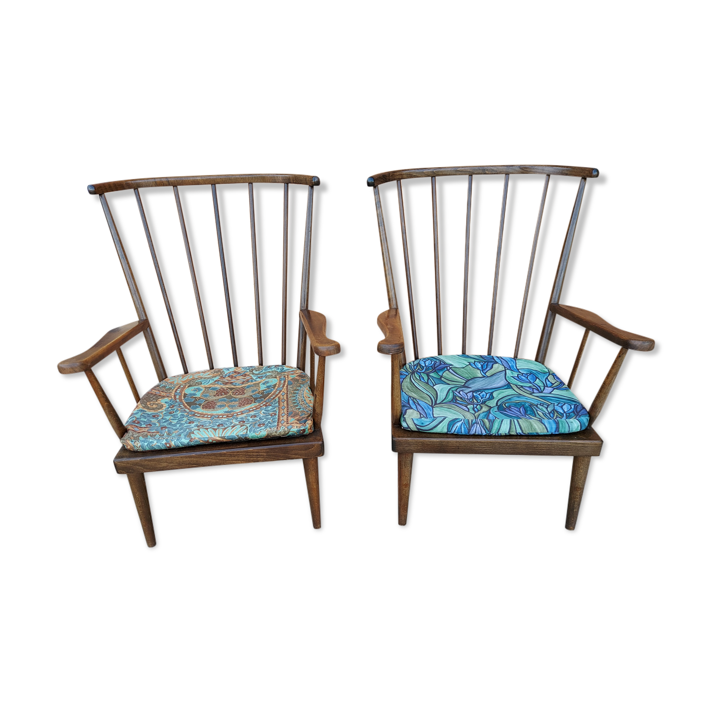 Pair of Baumann fan lounge chairs vintage 1965