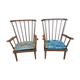 Pair of Baumann fan lounge chairs vintage 1965