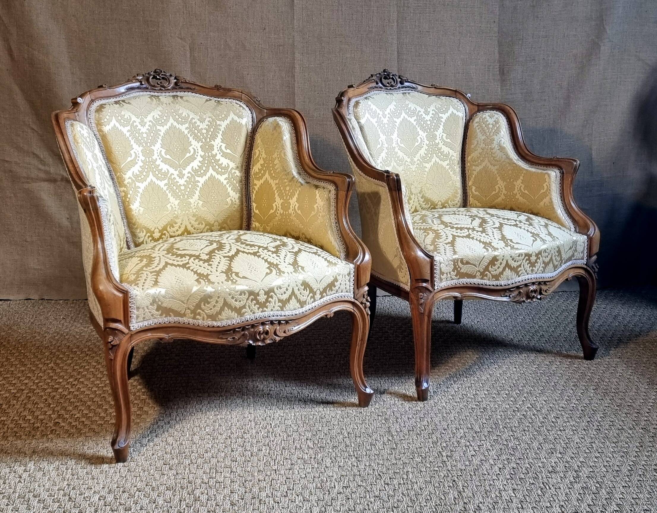 Pair of Louis XV style armchairs
