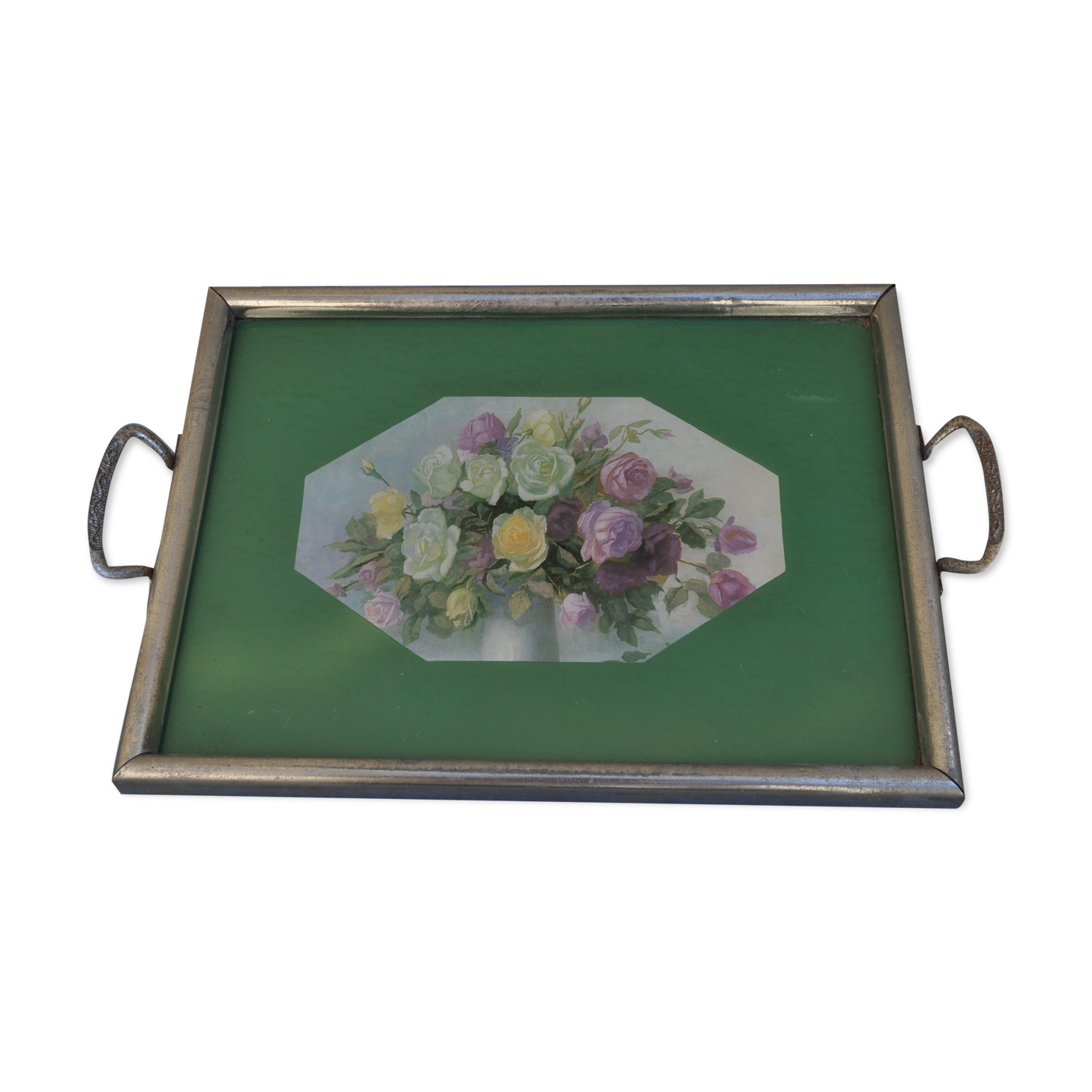 Art deco flowers plateau