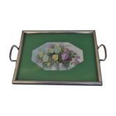 Plateau art déco fleurs
