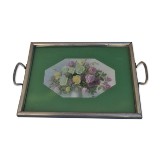 Art deco flowers plateau