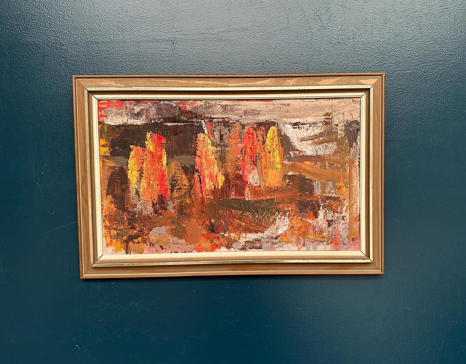 Huile sur toile originale suédoise – « Paysage » par Ingemar Callenberg – Signé – Vintage et encadré