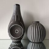 Deux vases danois vintage en grès