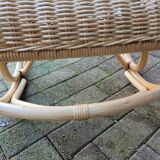 Rattan and bamboo rocking chair — Vintage bohemian style, 1970s