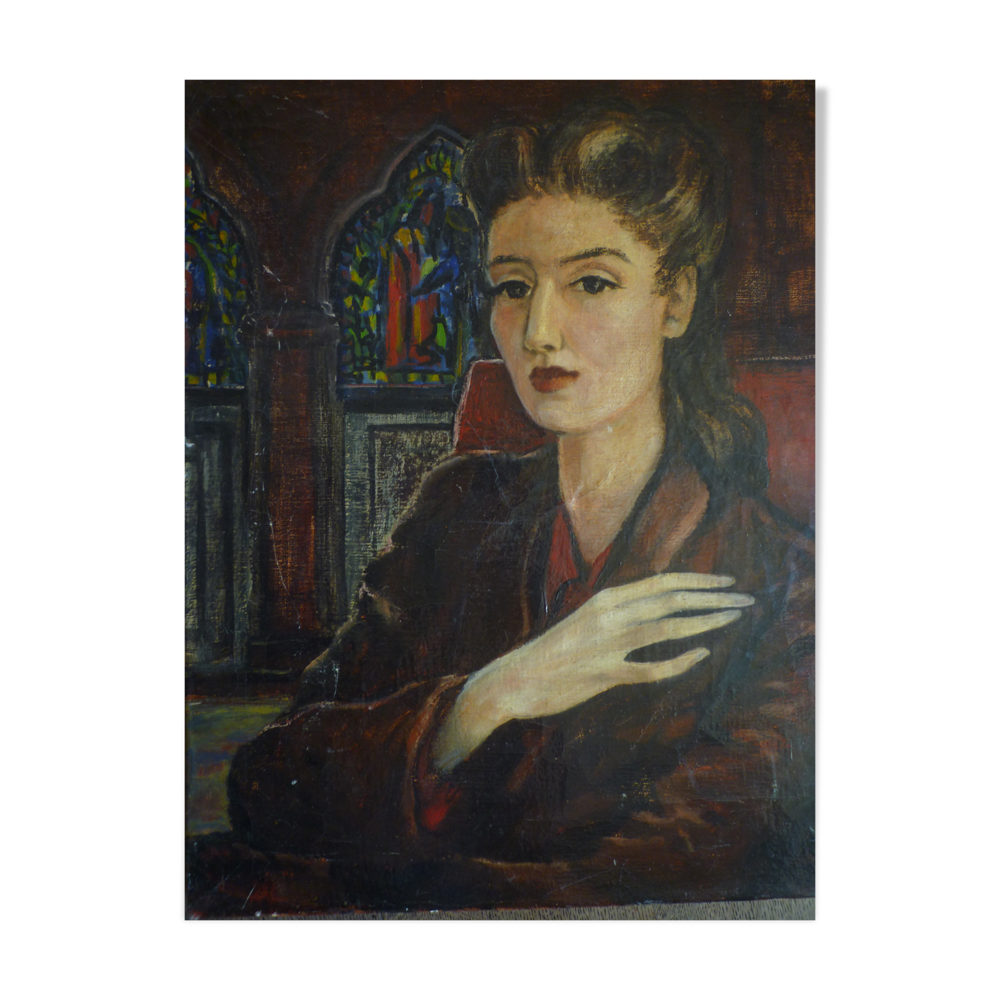 Potrait woman oil on canvas 1946