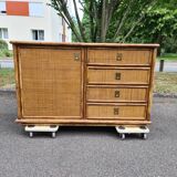 Bamboo rattan buffet Dal Vera 1960-70