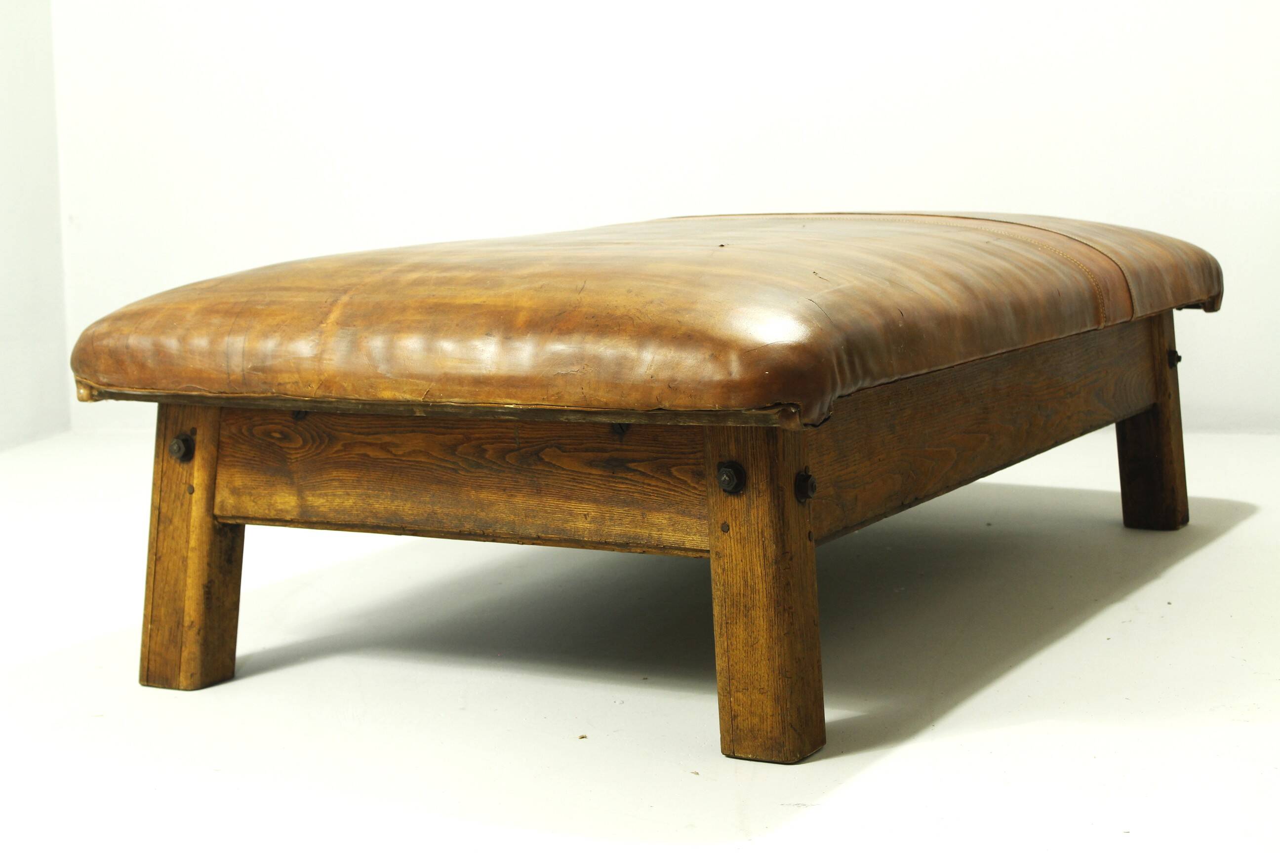 XXL Vintage Leather Gym Table / Daybed