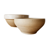 Duo of salad bowls in beige sandstone Digoin