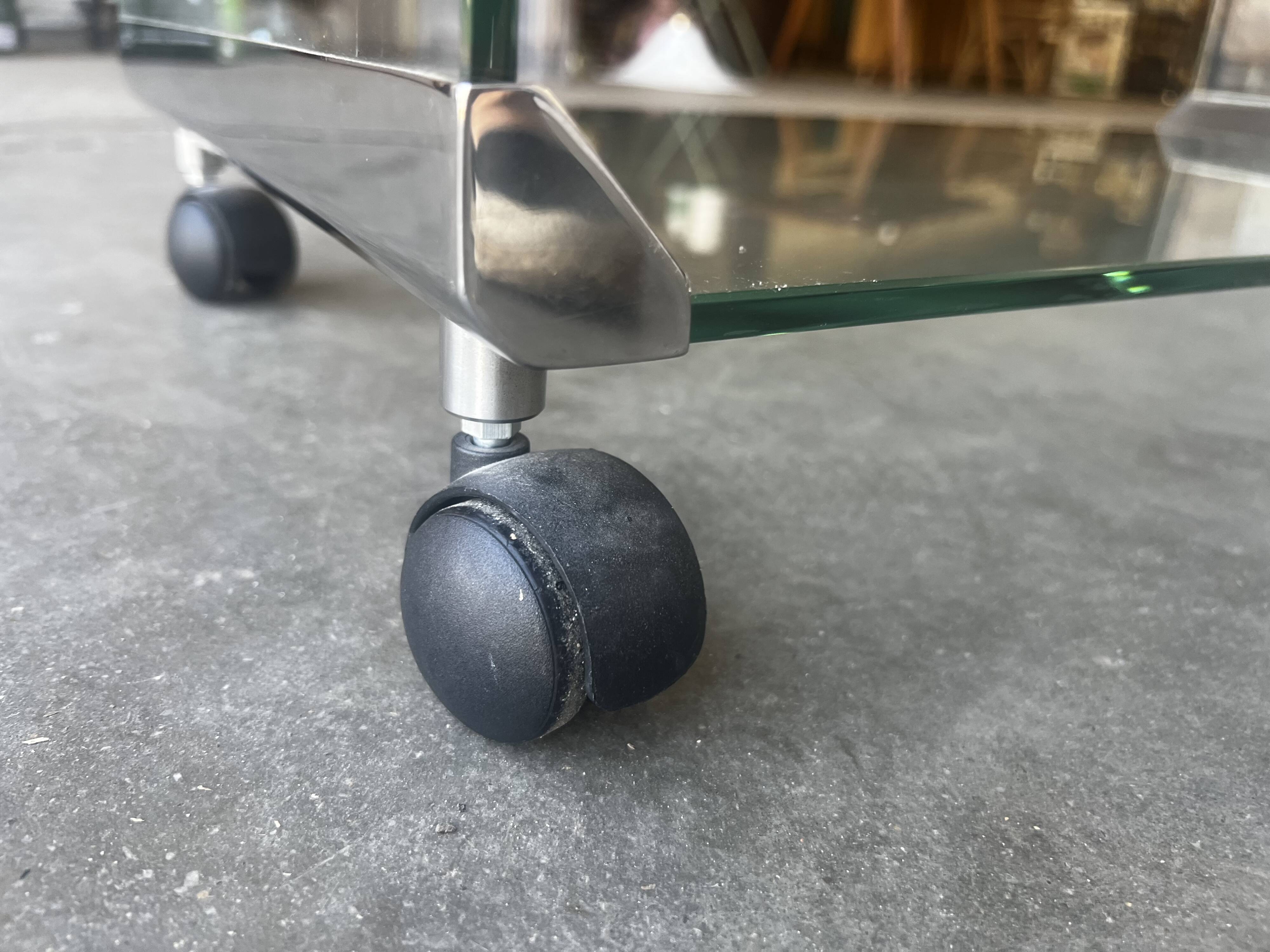 Gallotti & radice vintage glass bar cart and side table