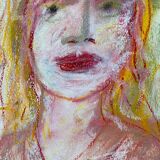 Portrait Les lèvres rouges by Henriette Barety 1975