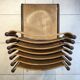 Set of 7 curved back school chairs