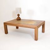 Bernard Buffat, coffee table with ceramic top, 1970s.