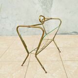 Vintage brass and glass magazine rack 1960s