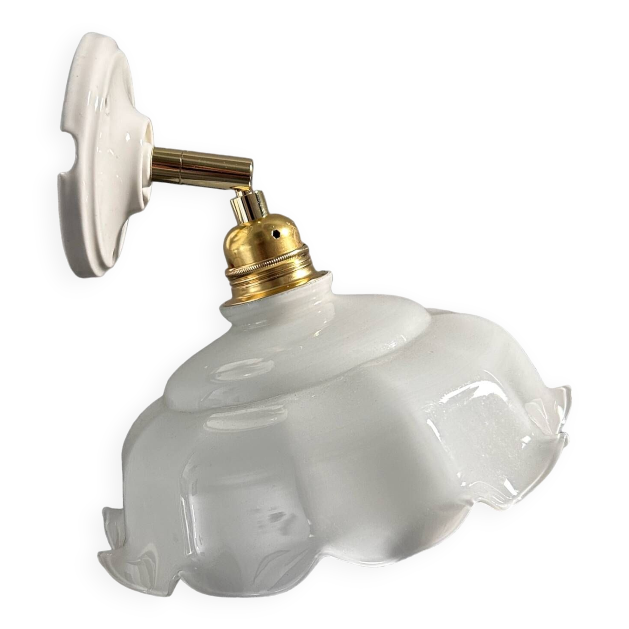 White opaline wall light