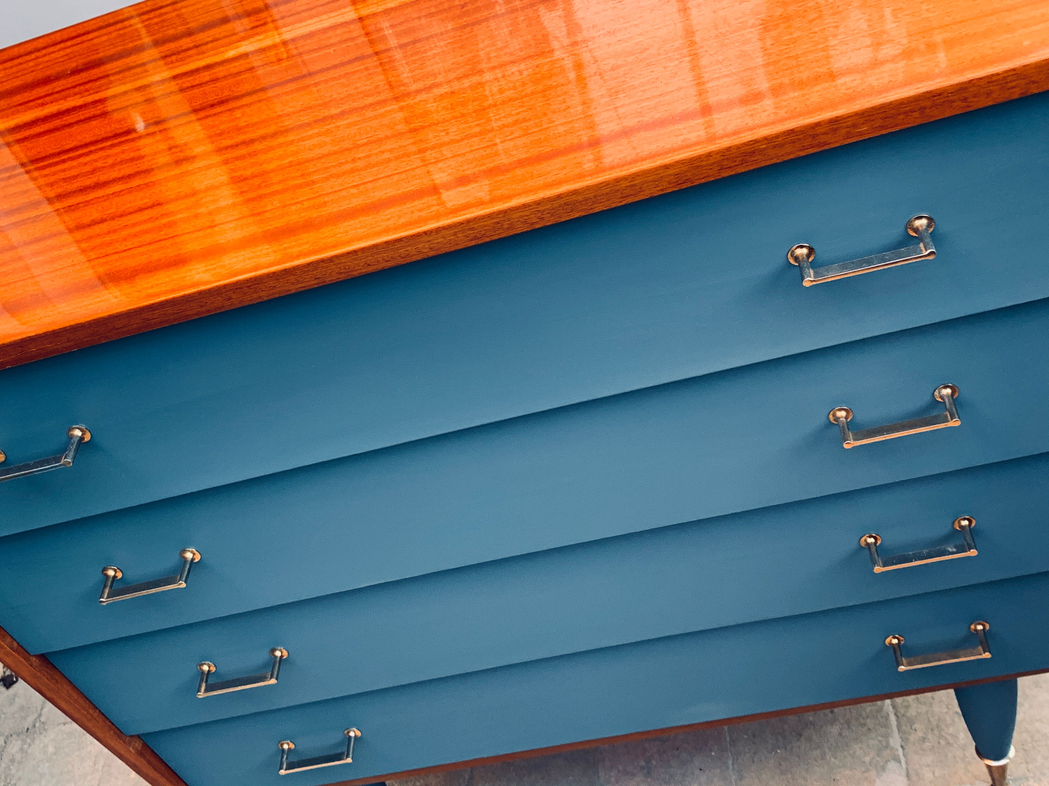 Grey blue vintage dresser