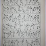 Engraving • Boxing, technique, combat sport • Original lithograph from 1898