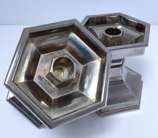 Paire de bougeoirs Nagel design années 80