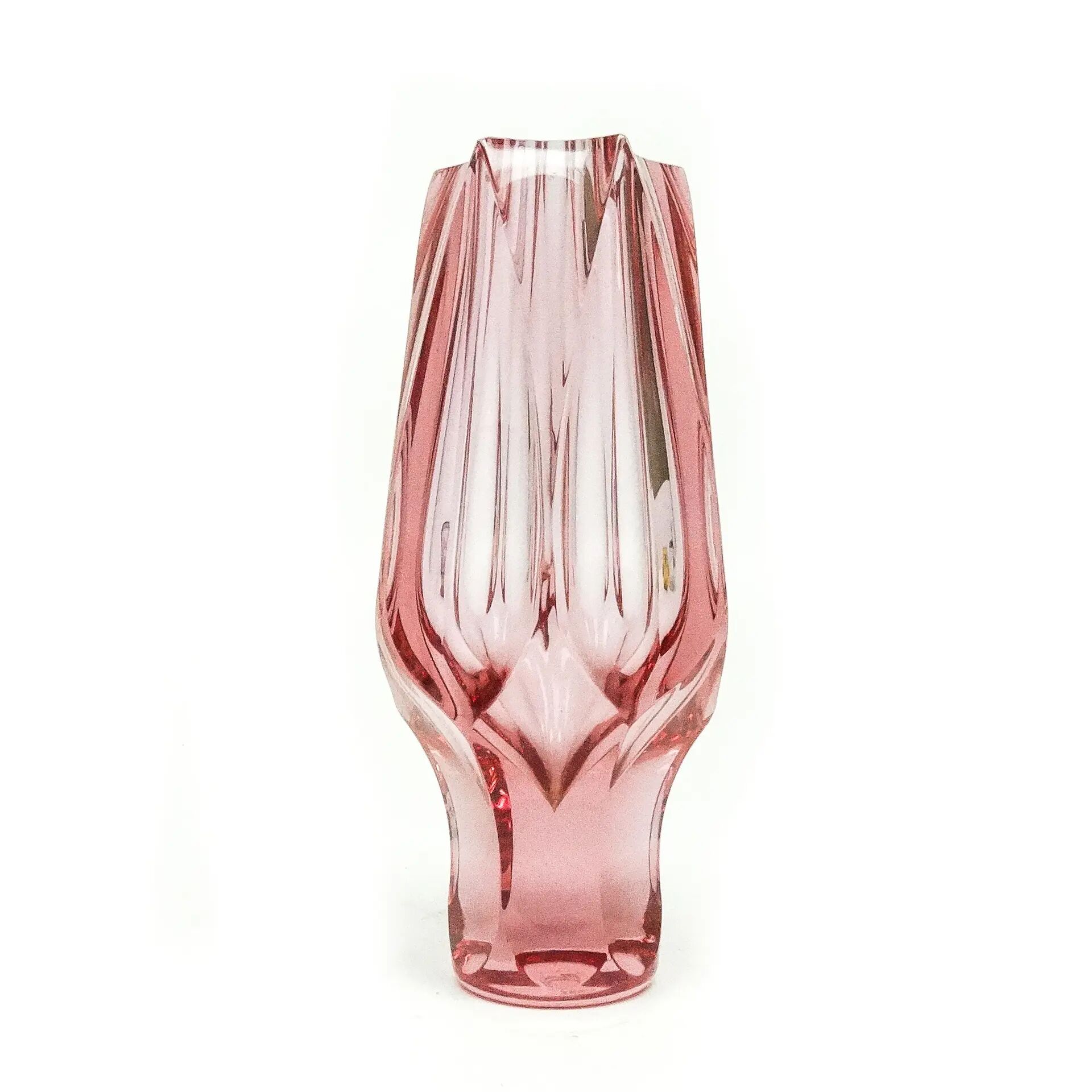 Art Deco vase, crystal, designed by J. Hoffmann, Moser, Czechoslovakia, 1950s