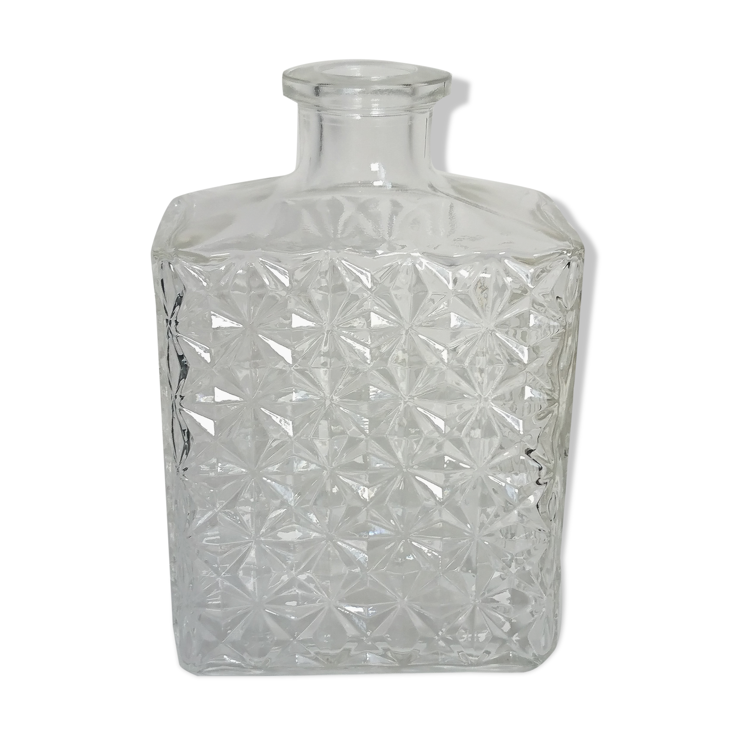 Carved glass decanter registered model made in France""