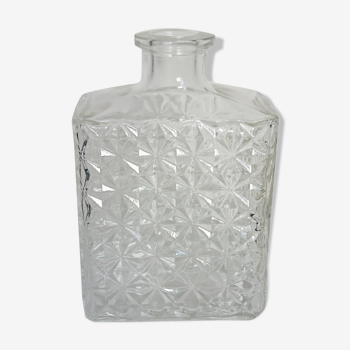 Carved glass decanter registered model made in France""
