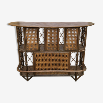 Bamboo rattan bar and vintage canning