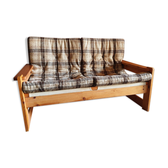 Two-seater sofa in pine year 80