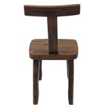 Set of 5 vintage solid elm chairs by Aranjou, 1980s