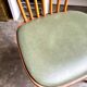 Baumann bistro chair in light wood and green skai, “Menuet” model