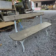 Old garden bench in cast iron and oak