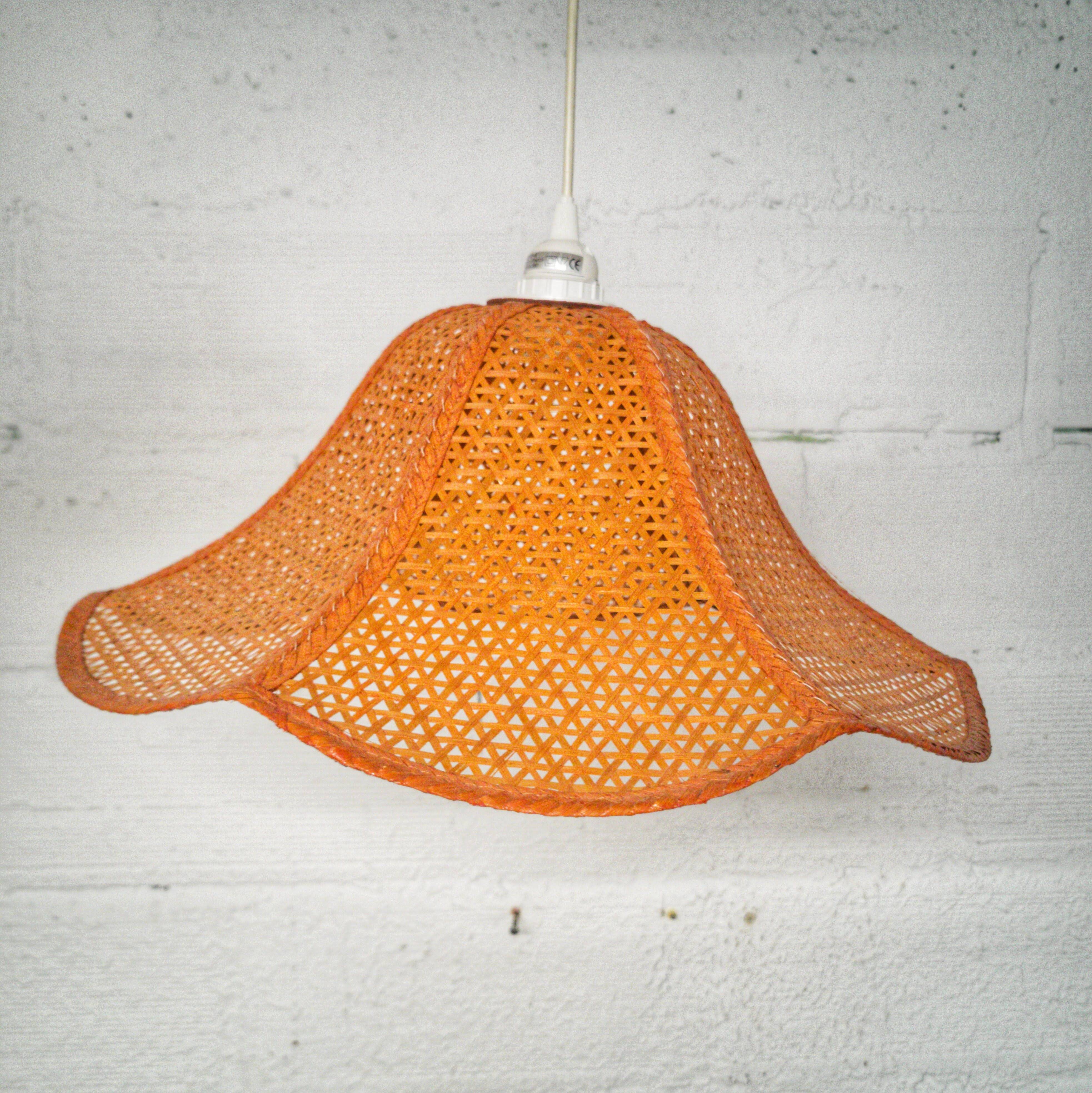 Rattan & cane petal suspension