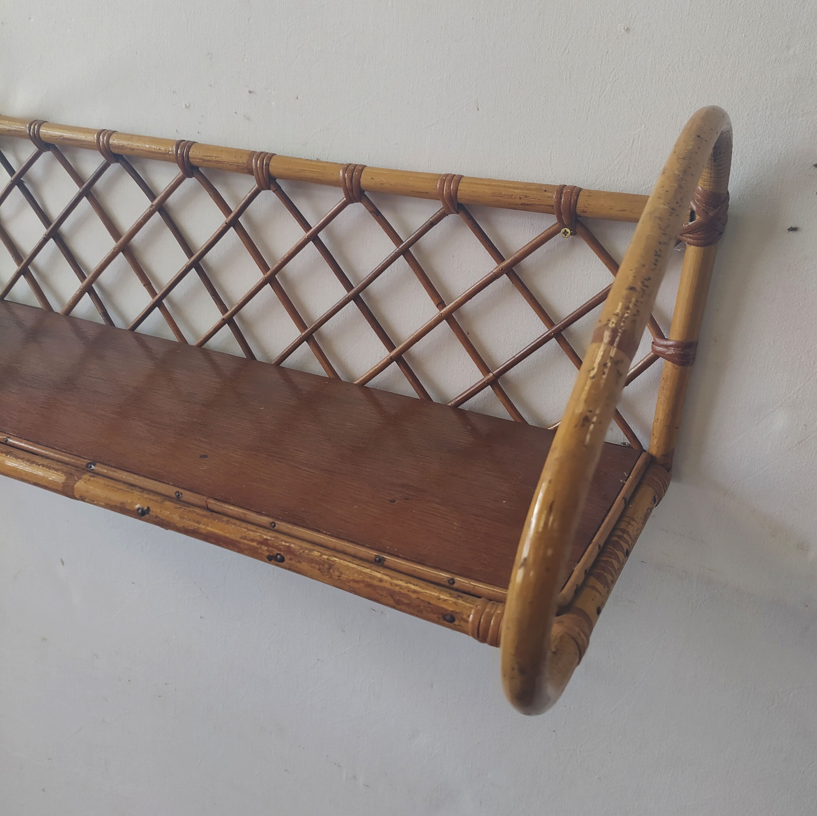 Vintage rattan shelf