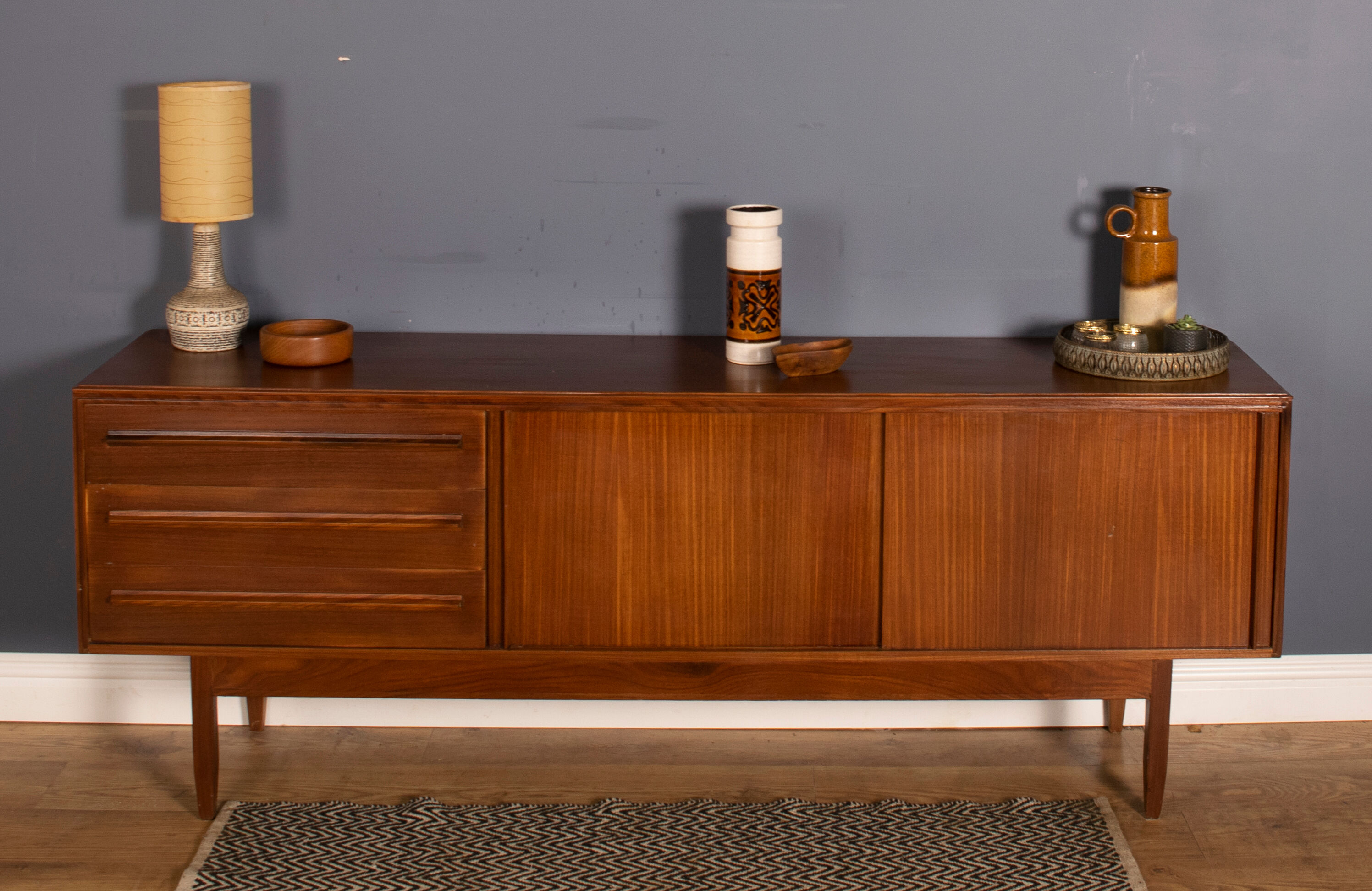 Restored 1960s Long Aformosia Sideboard By White & Newton