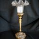 Bronze desk lamp Napoleon III style, crystal tulip, late nineteenth
