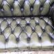 Canapé chesterfield 3 places en cuir de buffle