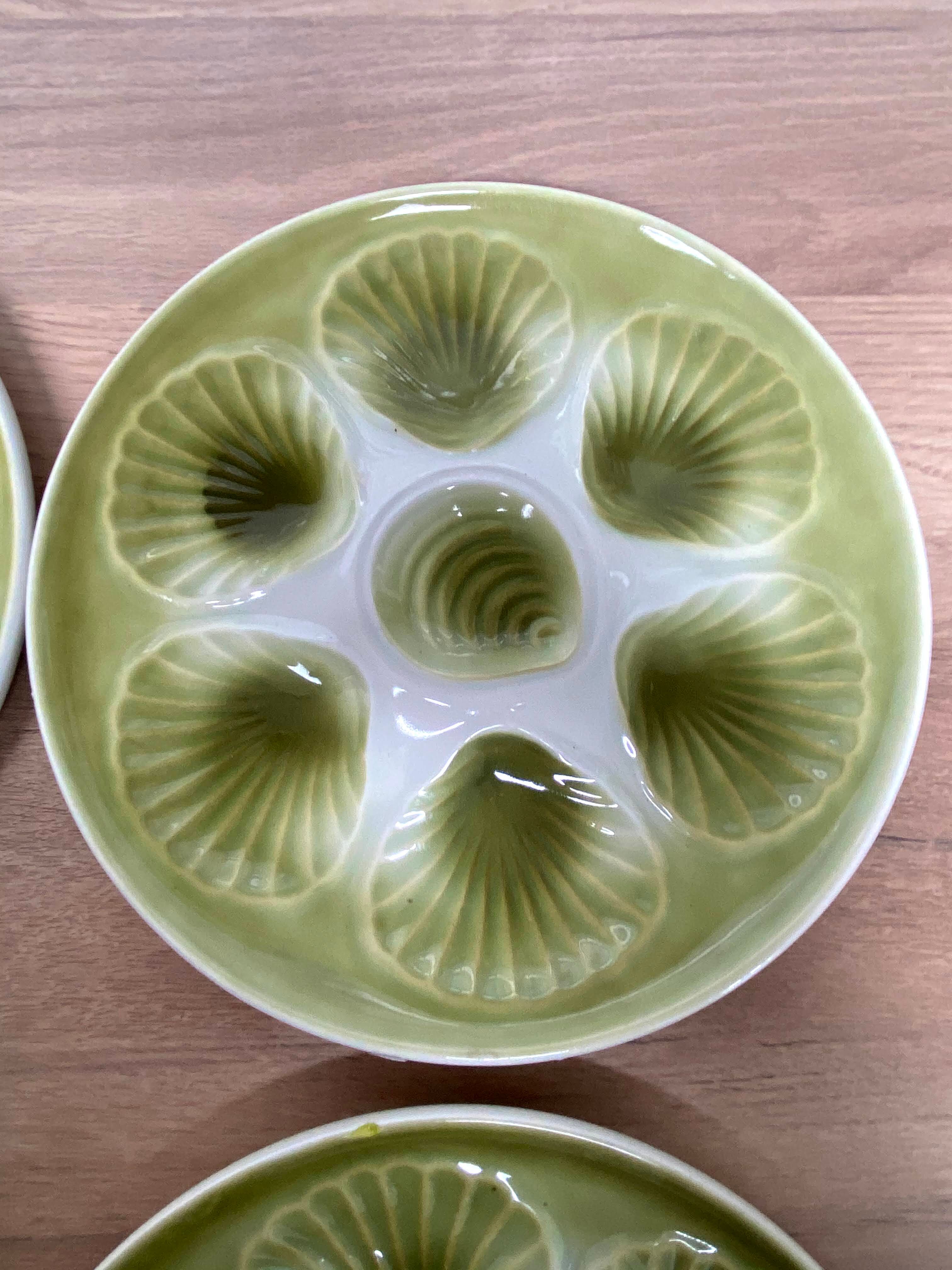 Set of 6 oyster plates in Earthenware Mill of Wolves