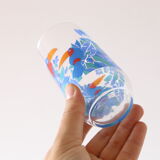 Set of 5 water glasses, bird decorations, 70s/80s, vintage