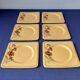 6 square dessert plates, ironstone. 1940s-50s.