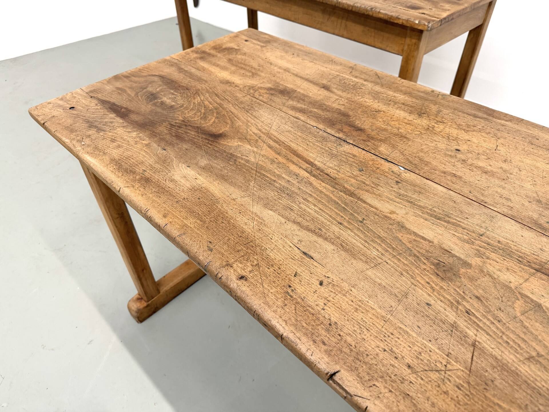 Pair of Vintage Community Tables in Solid Beech