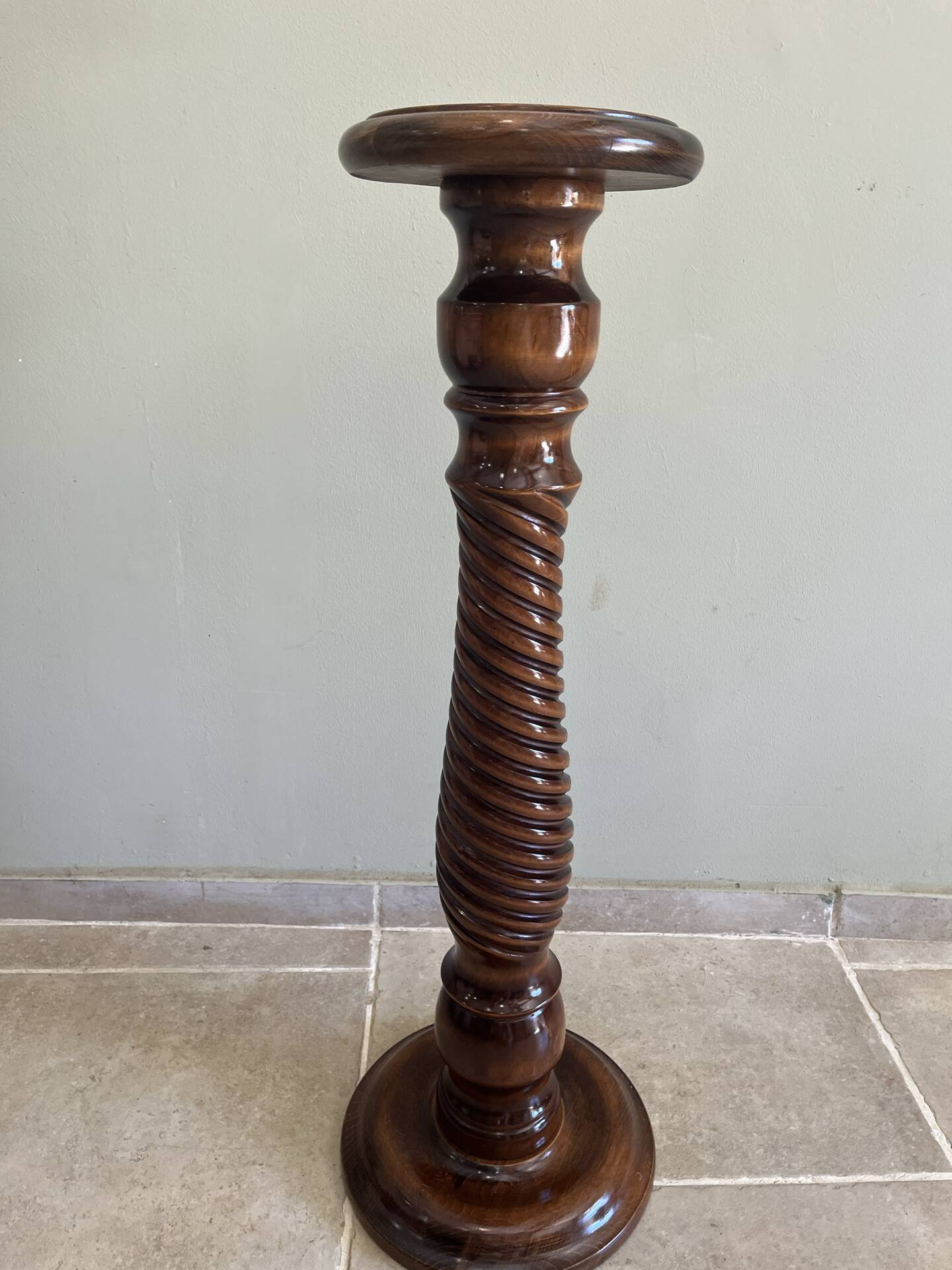 Twisted wooden stool