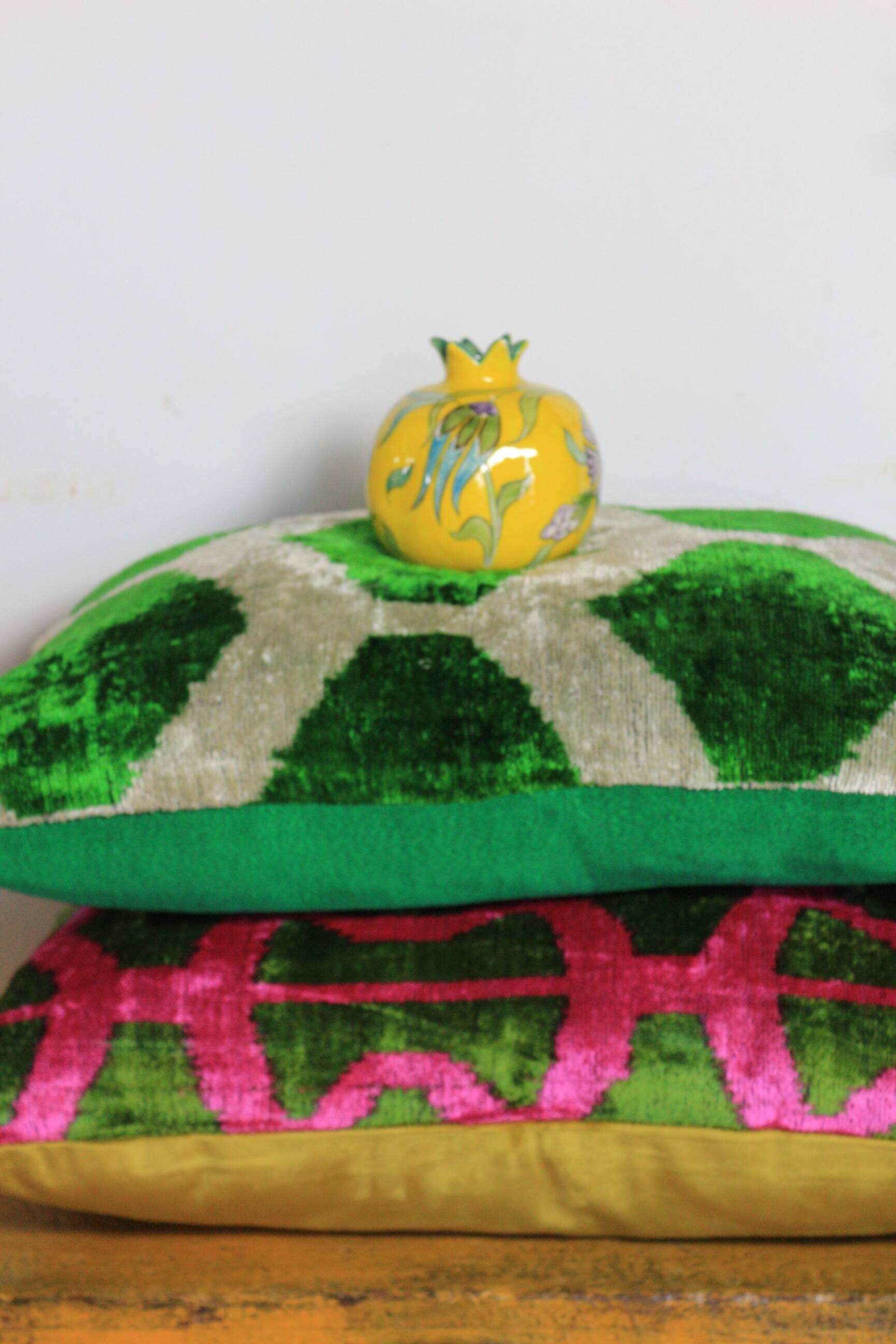 Ikat velvet cover in silk