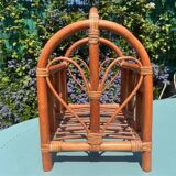 Vintage rattan magazine rack – Natural and retro elegance