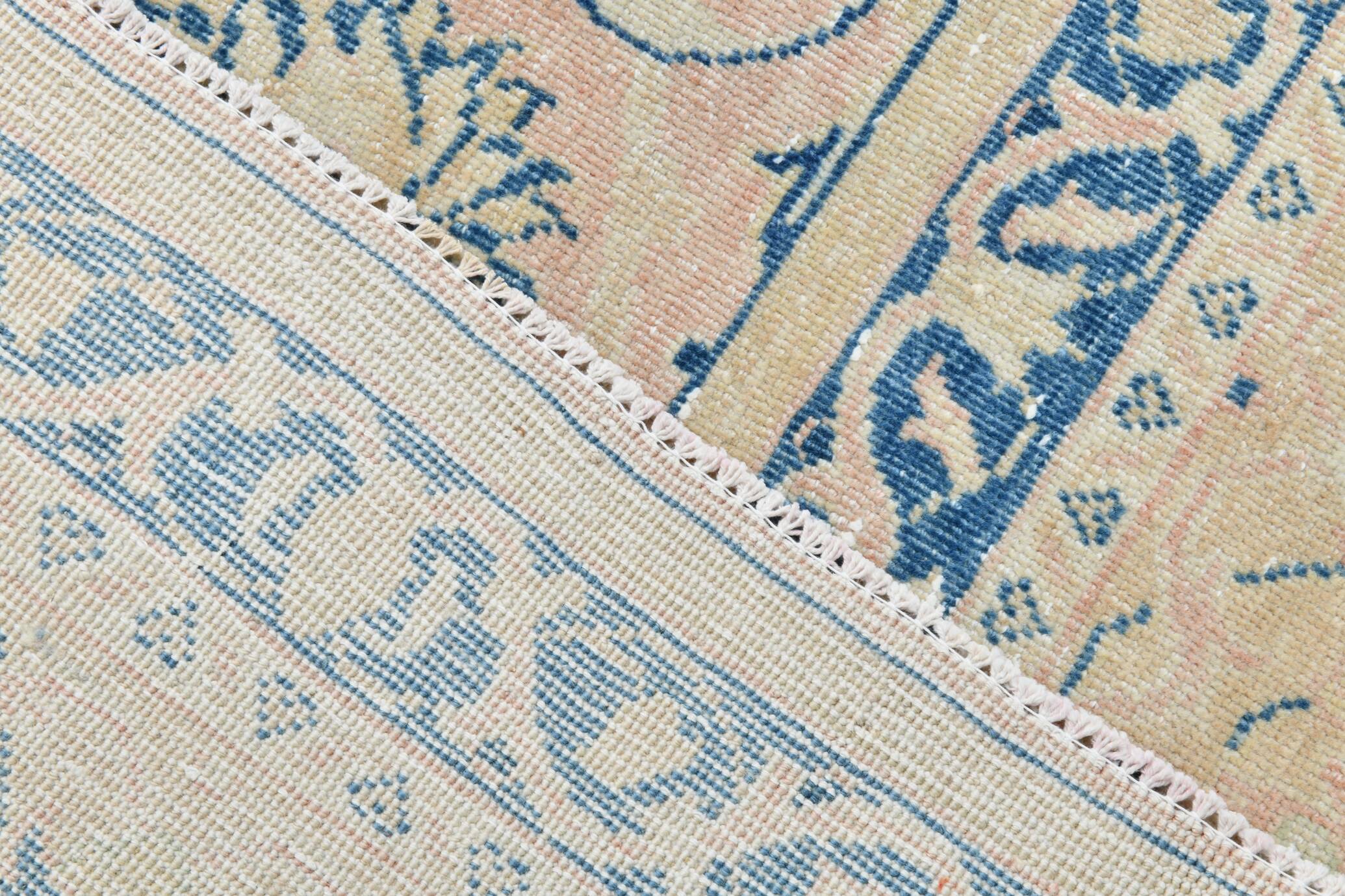 12x15 Soft Beige & Blue Classic Vintage Persian Rug, 274x397 Cm