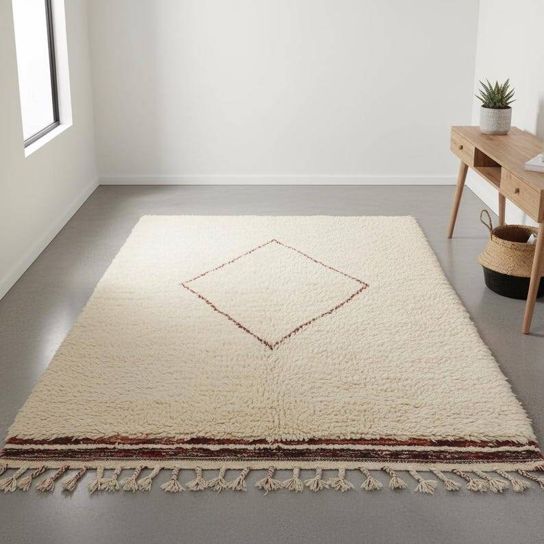 Traditional handmade pure wool rug, size 150 x 250 cm