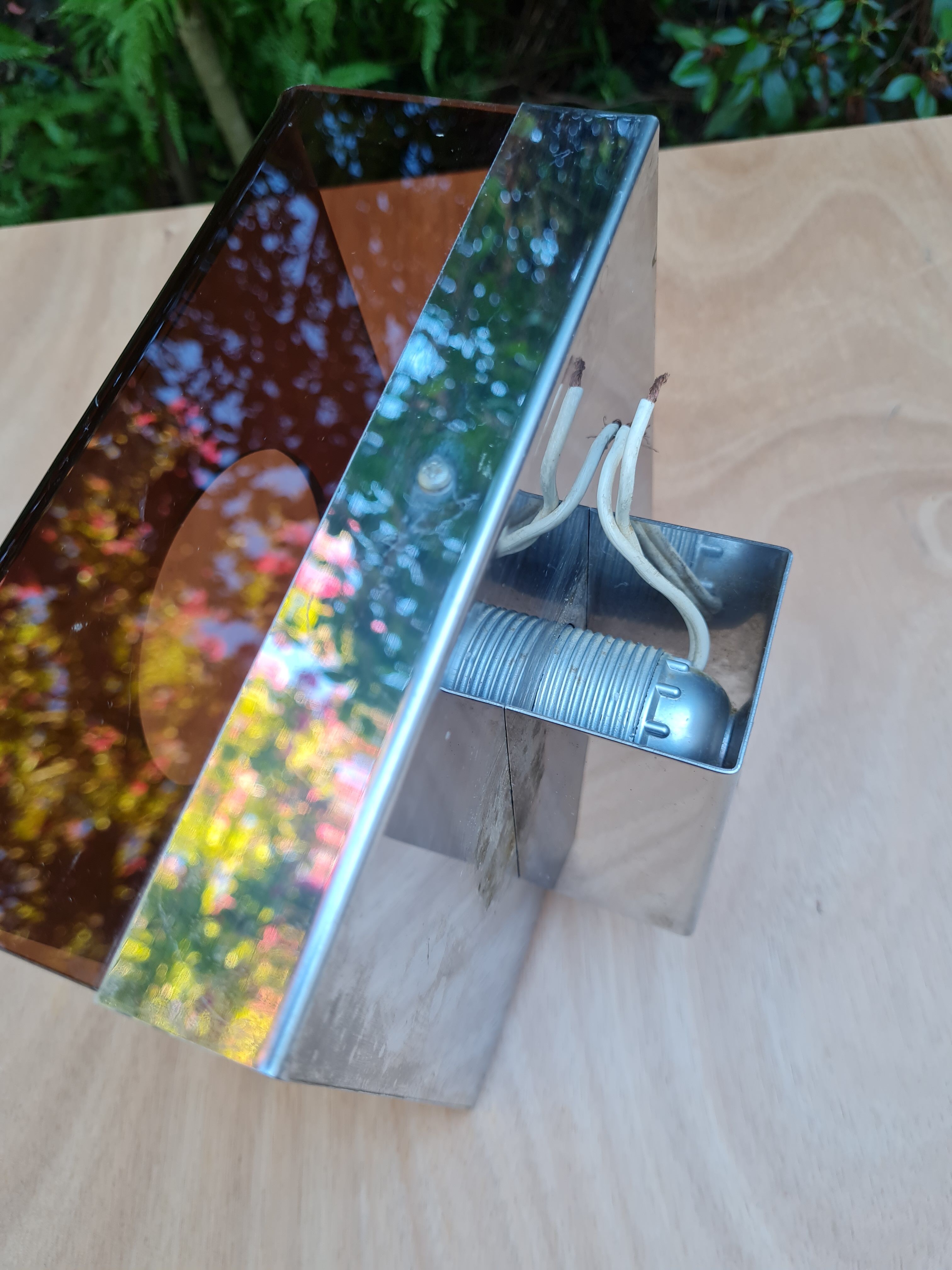 Wall lamp in smoked plexiglas by jocelyne trocmé model "disco"