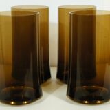 Set of 4 Guzzini glasses in smoked plexiglass 1970