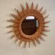 Large vintage mirror in rattan 60s bamboo wicker