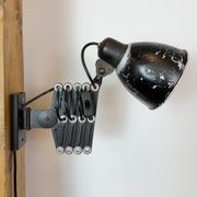 Industrial Black Scissor Wall Lamp, 1950s