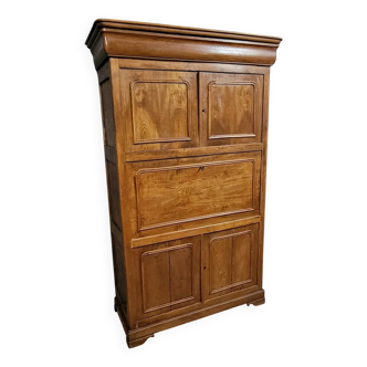 Secrétaire cabinet a cache secrète époque Louis Philippe en frêne et orme